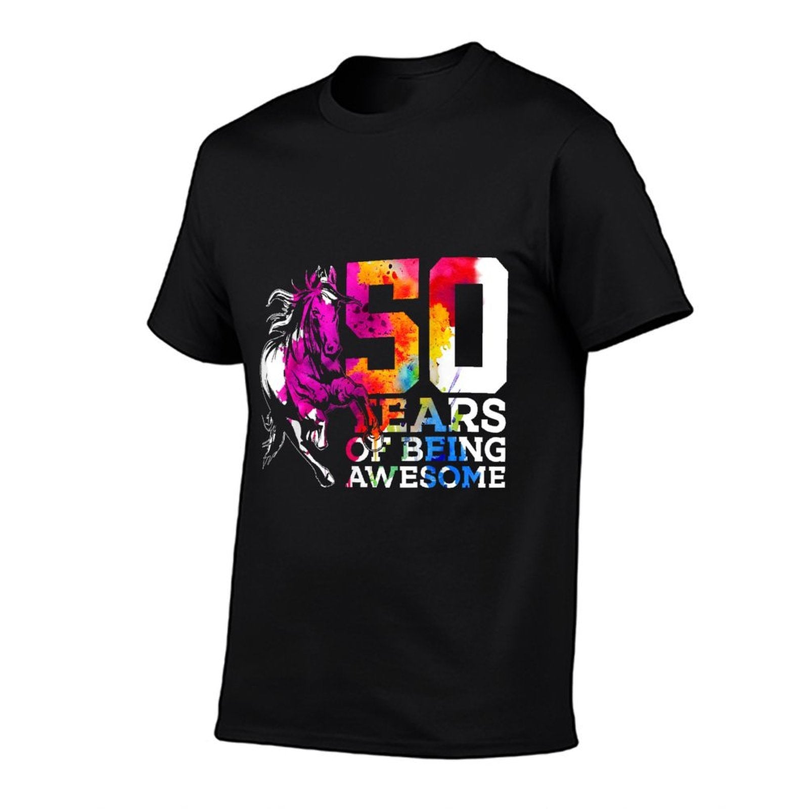 HORSE 50 YEARS OF BEING AWESOME RIDING 50TH BIRTHDAY  Eco-friendly Material T-Shirt