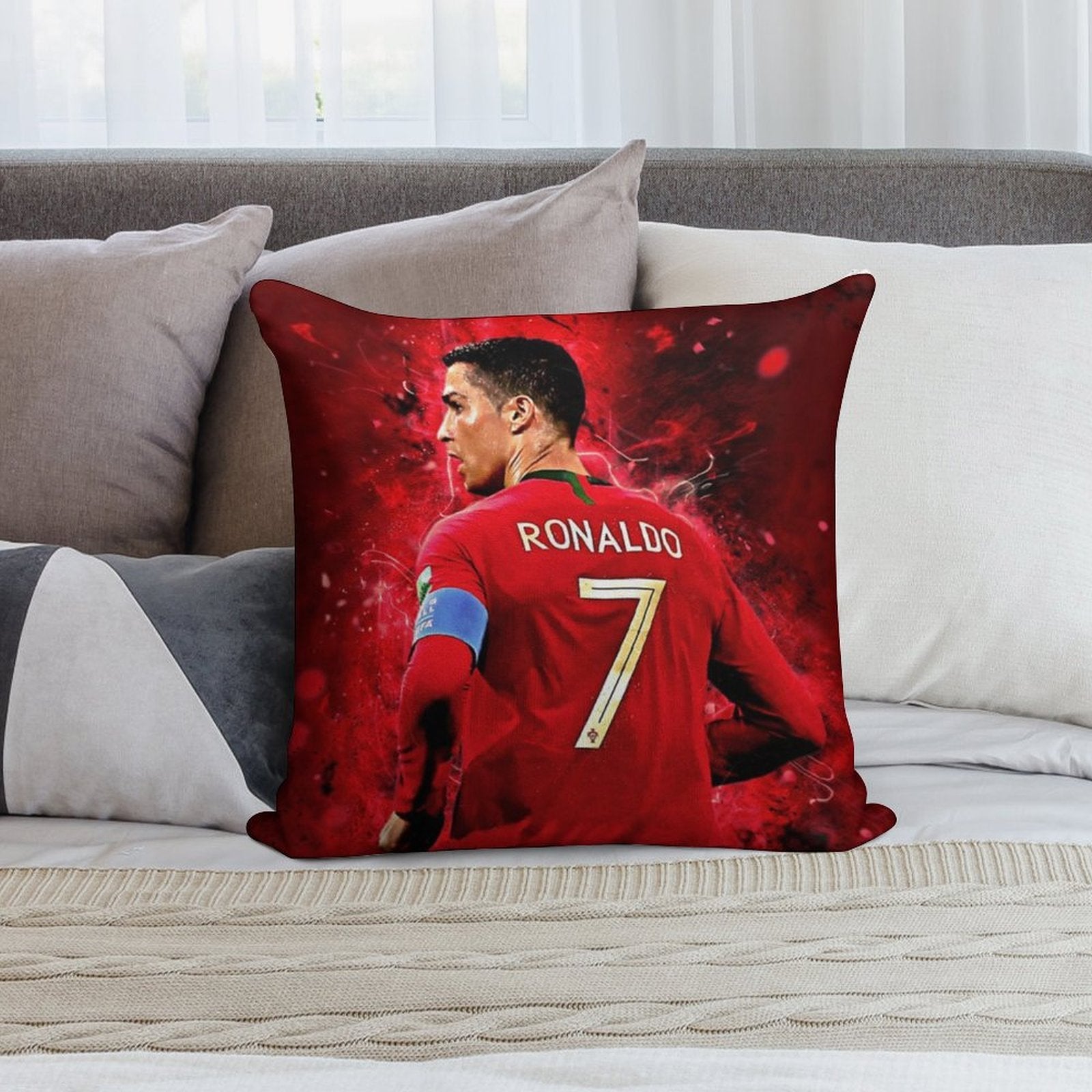 Cristiano Ronaldo Soft Fade-Resistant Throw Pillow