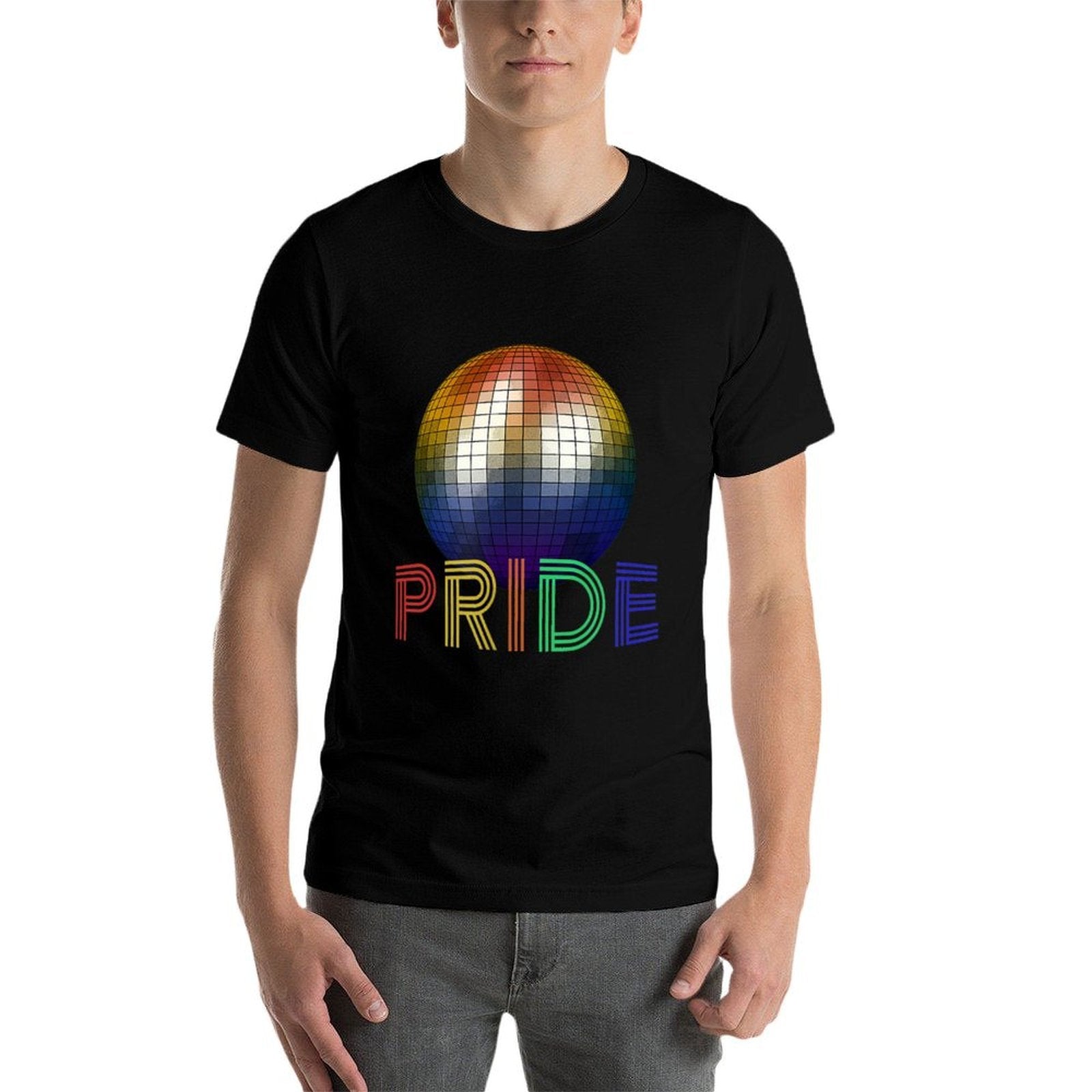 Gay LGBT Pride Retro 1970s Disco Ball  High-quality Stitching T-Shirt