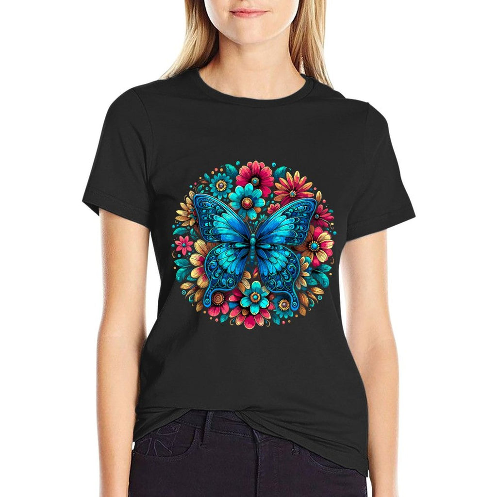 Butterfly With Flowers Aesthetic Butterfly  Breathable T-Shirt