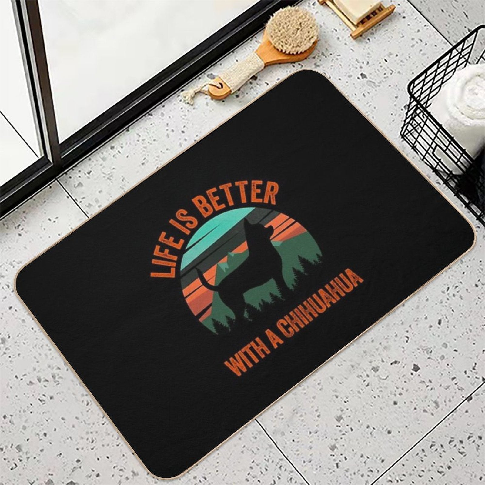 Life Is Better With A Chihuahua Vintage Dog Gift Durable Bath Mat