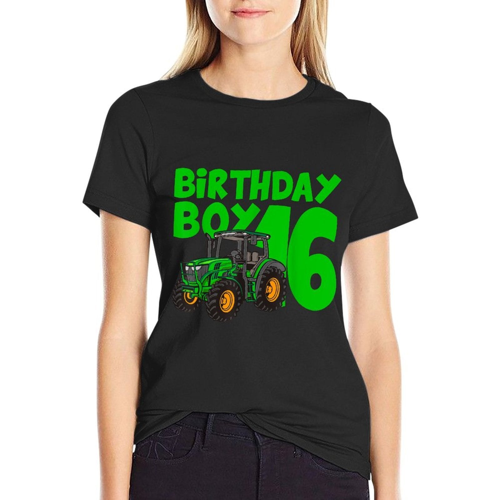 16th Birthday Boy Tractor Farm 16 Year Old Birthday Farmer  Moisture-wicking T-Shirt