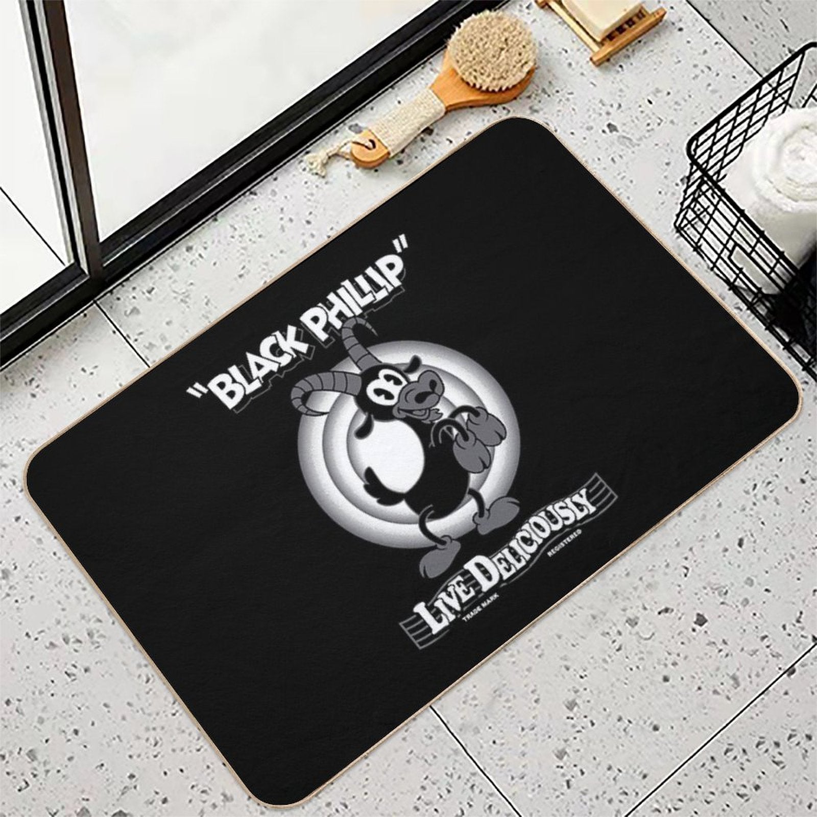 Black Phillip - Vintage Cartoon - Witch - Goth Occult - Live Deliciously  Absorbent Bath Mat