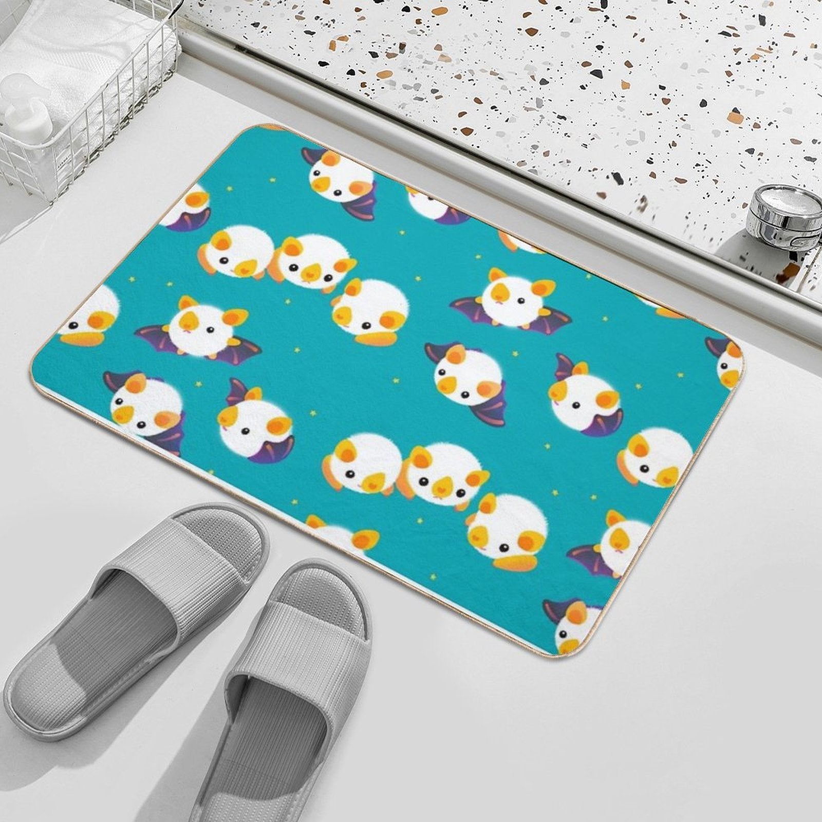 Honduran White Bat (Flying Mochi)  Stain-Proof Bath Mat