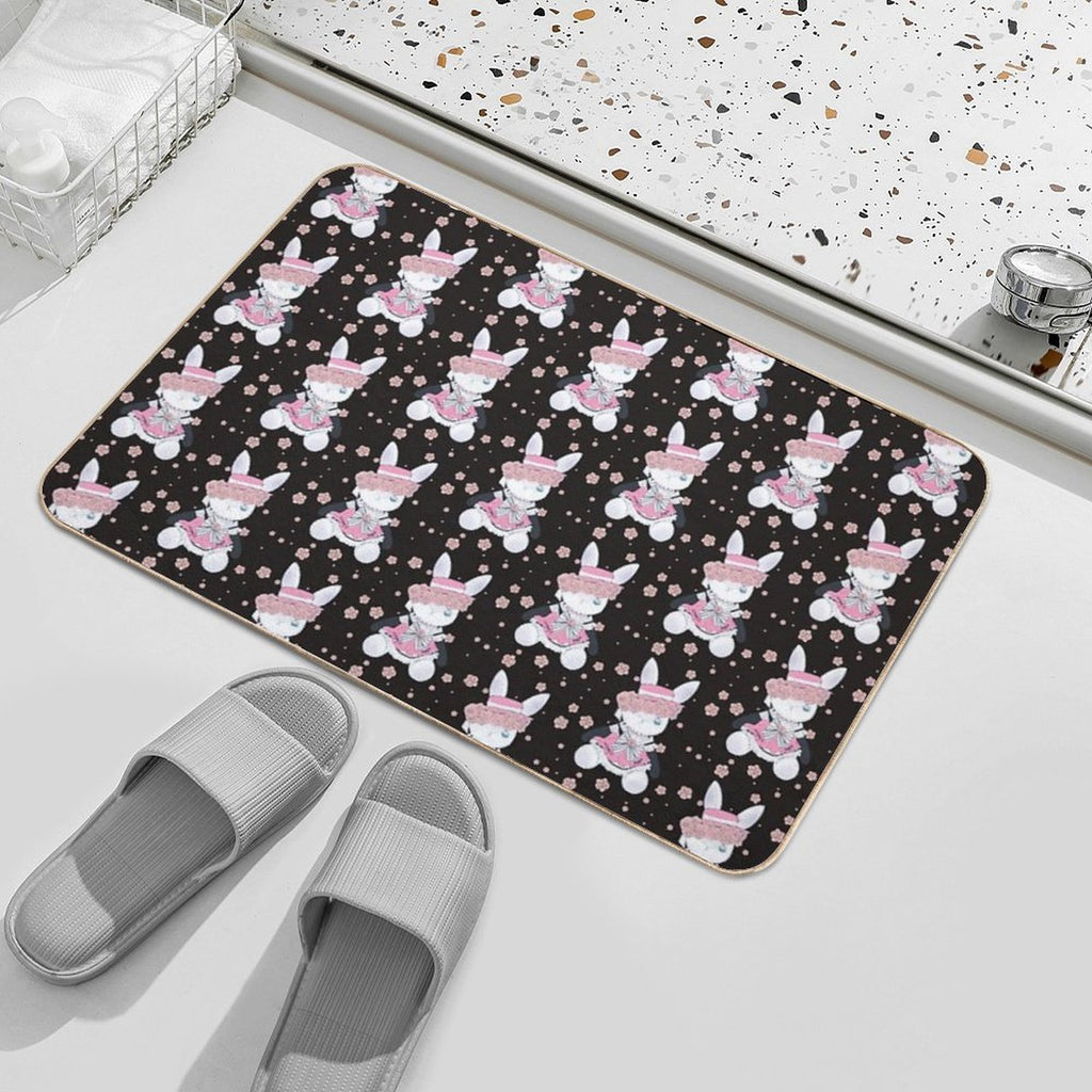 Rabbit (girl) Ciel (black)  Slip-Resistant Bath Mat