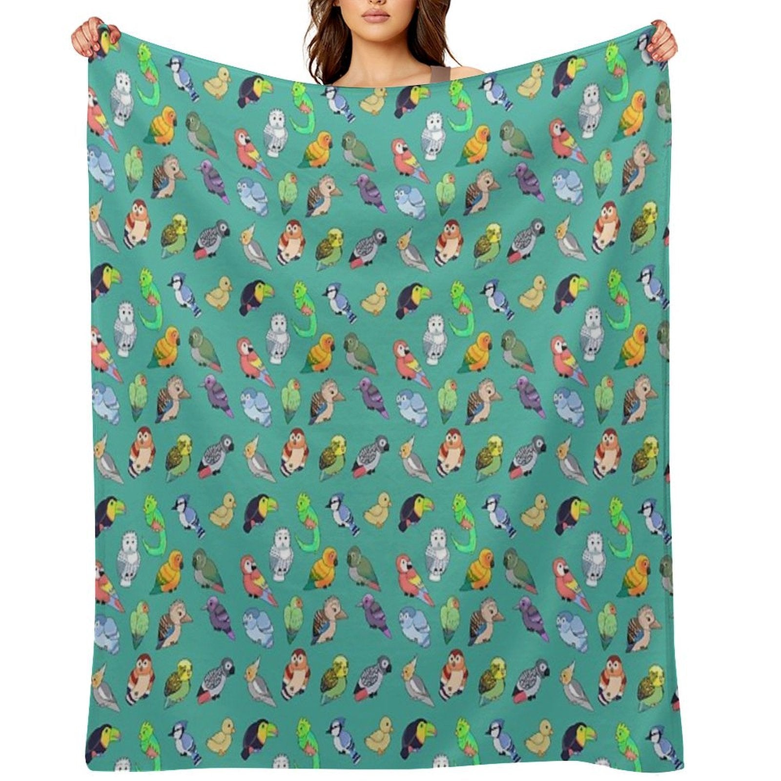 Tiny Birds!! Travel-friendly Throw Blanket