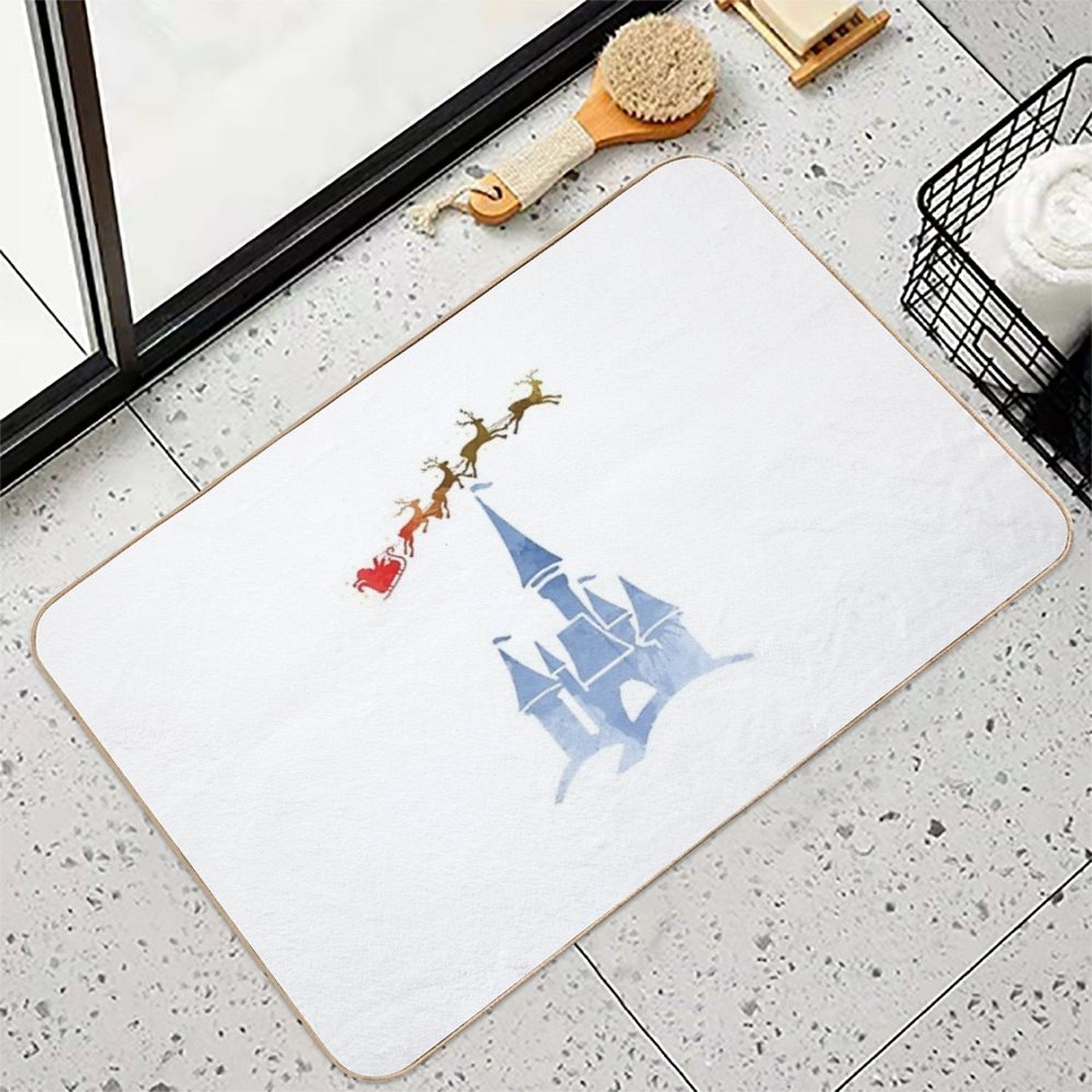 Christmas Castle Inspired Silhouette  Toxin-Free Bath Mat