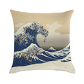 The Great Wave of Pugs Vanilla Sky Soft Skin-Friendly Throw Pillow