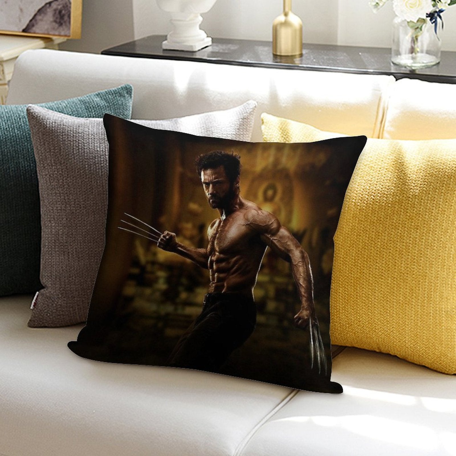 Hugh Jackman Soft Reinforced Edging Throw Pillow