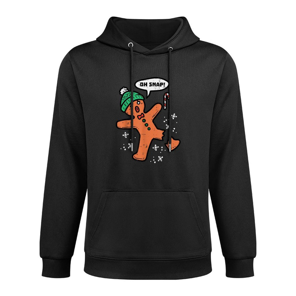 Oh Snap Gingerbread Man Funny Christmas Xmas Men Women Kids Medium-Weight Fabric Hoodie