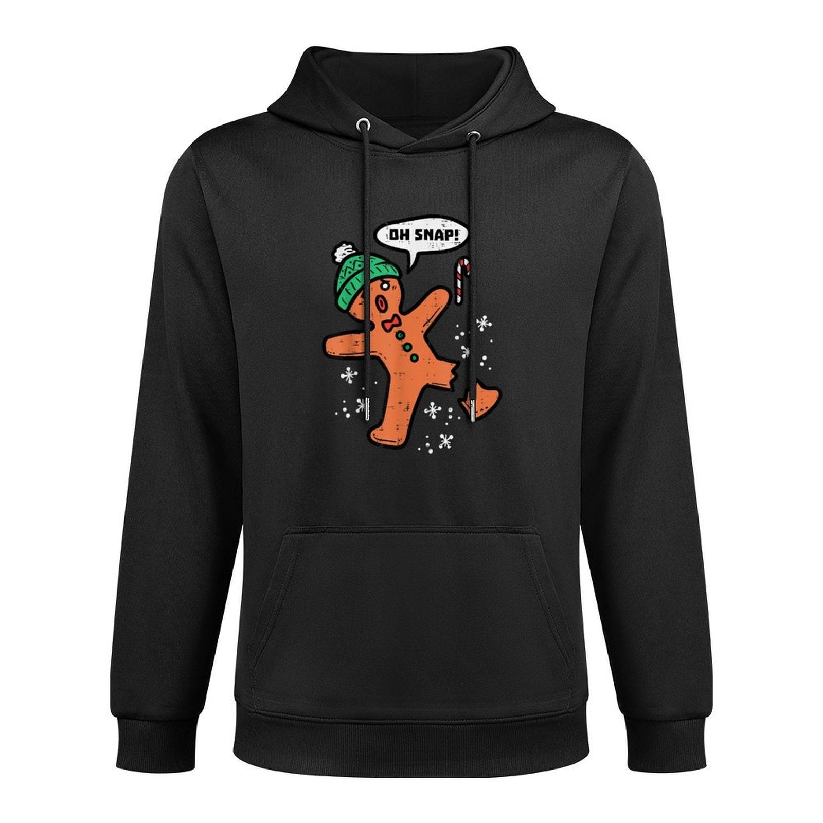 Oh Snap Gingerbread Man Funny Christmas Xmas Men Women Kids Medium-Weight Fabric Hoodie
