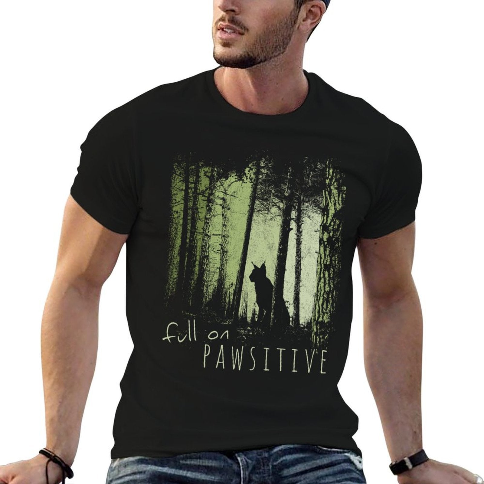 Full On Pawsitive! Lynx Wildcat Bobcat In Twilight Forest  Soft T-Shirt