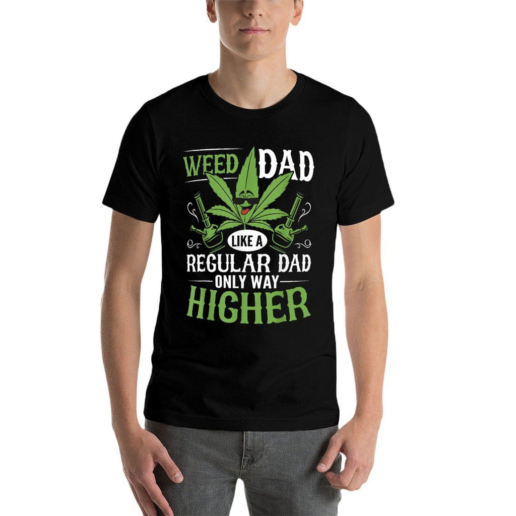 Mens Marijuana Cannabis Smoke Weed Dad Like A Regular Dad Weed  Polyester Blend T-Shirt