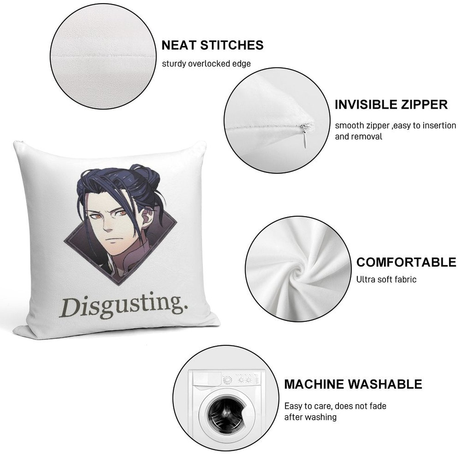 Felix Disgusting V2 Soft Washable Throw Pillow