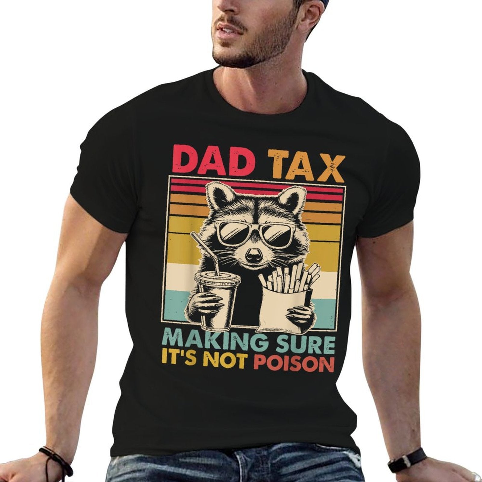 Dad Tax Making Sure Its Not Poison Men Funny Fathers Day  Heathered Texture T-Shirt