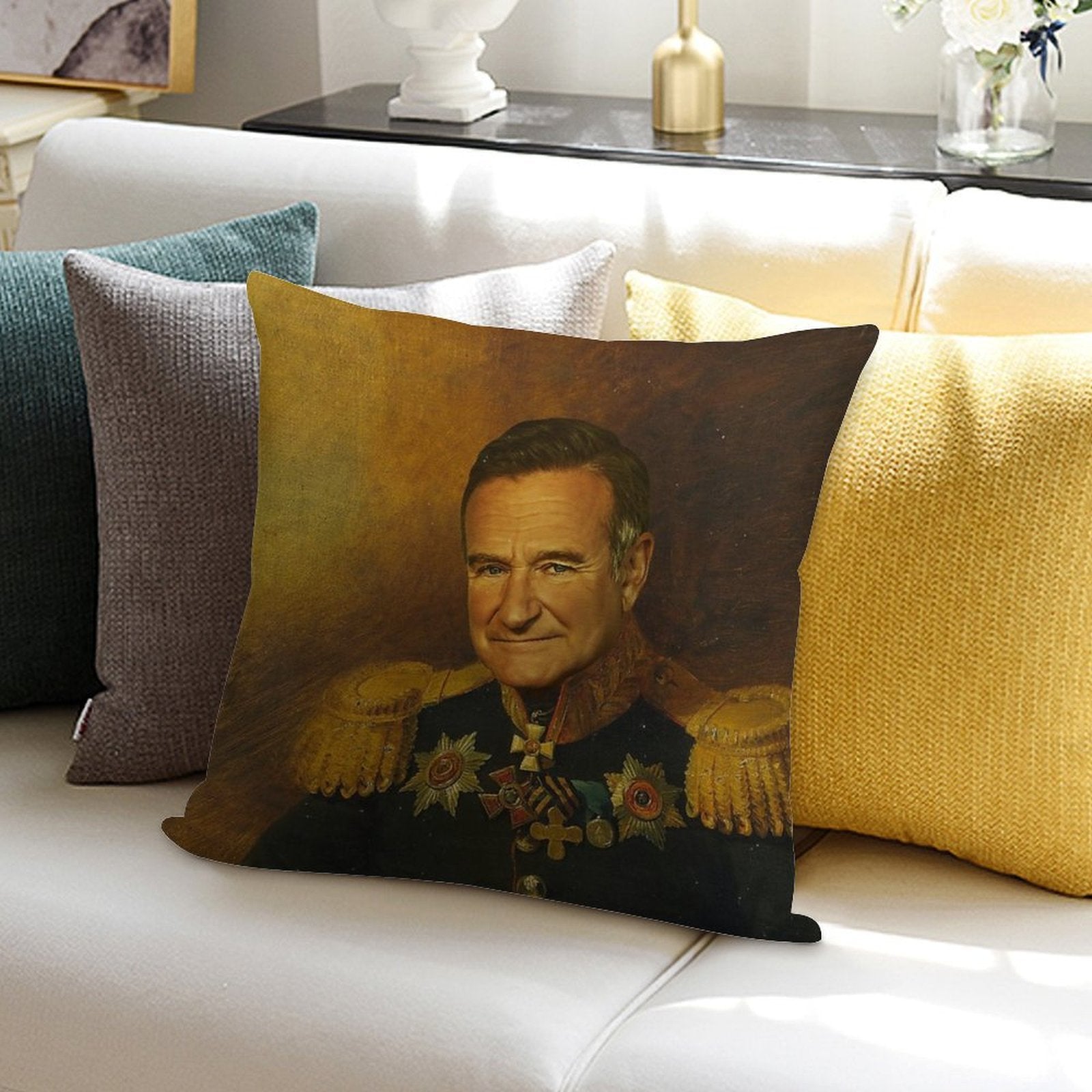 Robin Williams - Replaceface Soft Warmth Comfort Throw Pillow