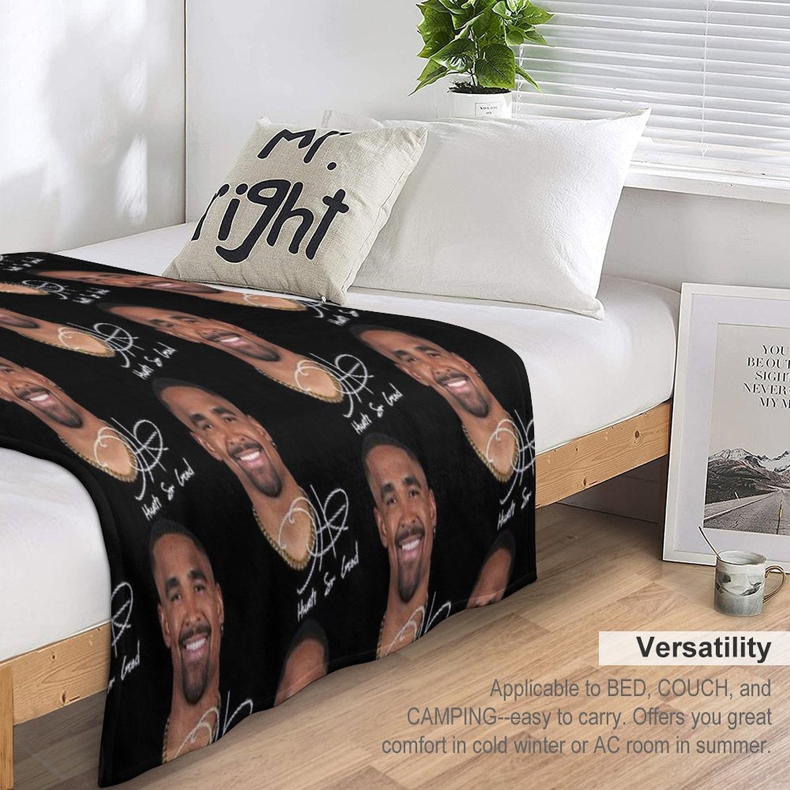 Jalen Hurts So Good Vintage 90s Machine-washable Throw Blanket