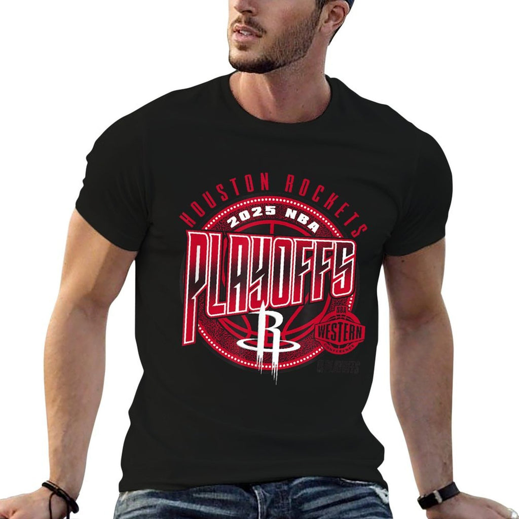 NBA Official Houston Rockets 2025 Playoffs Game Day  Durable T-Shirt