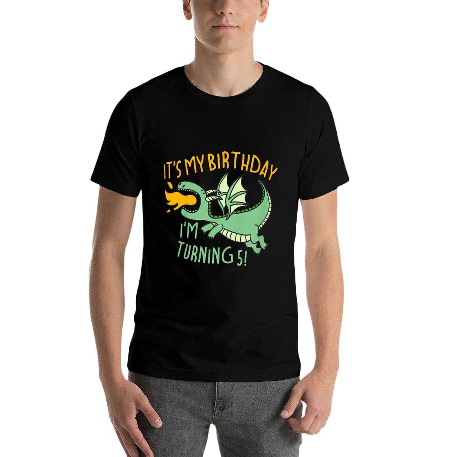 Kids It's My Birthday Dragon For Kids Turning 5 Years Old  Quick-drying T-Shirt