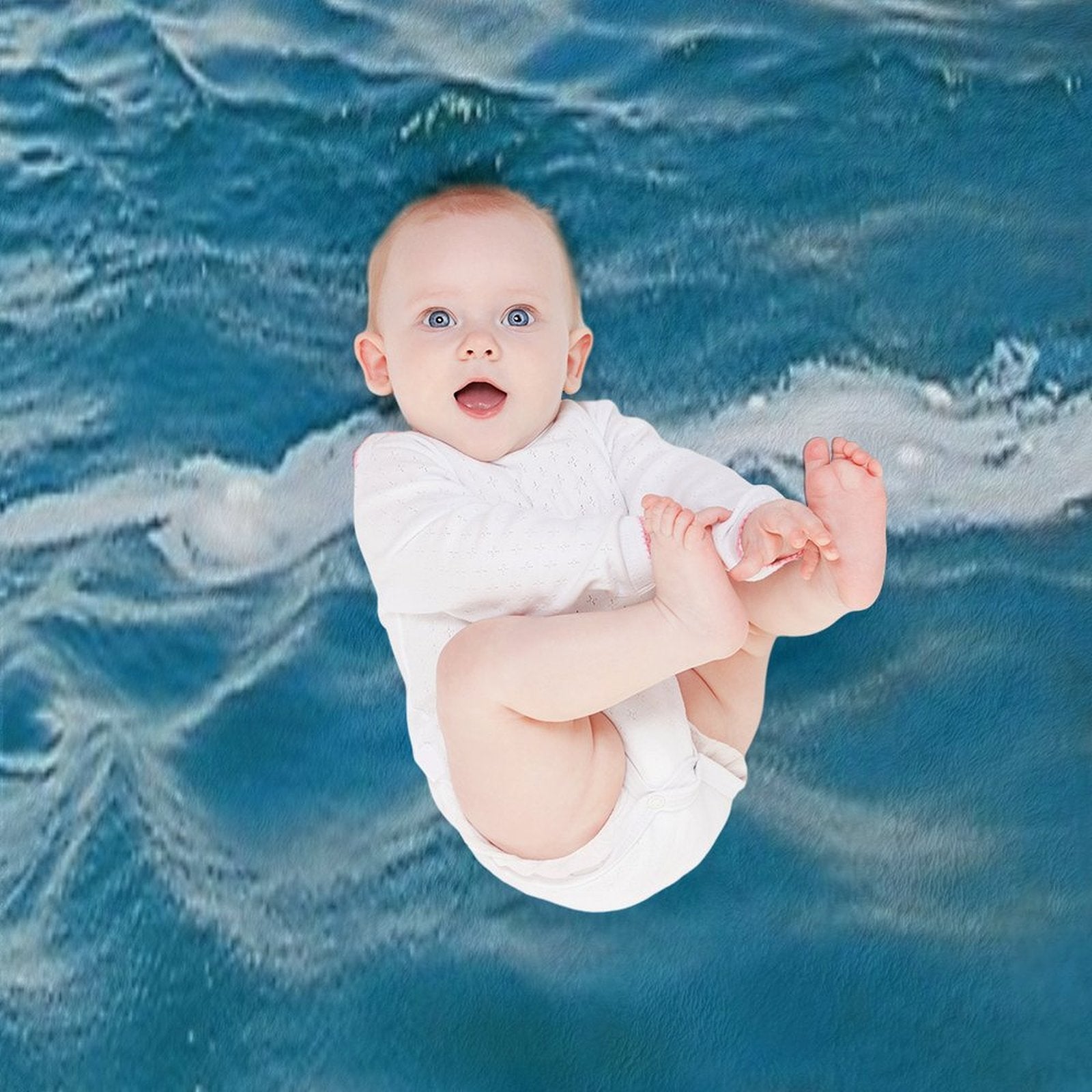Healing Waters from Blue Ocean Waves And Ripples Shrink-resistant Throw Blanket