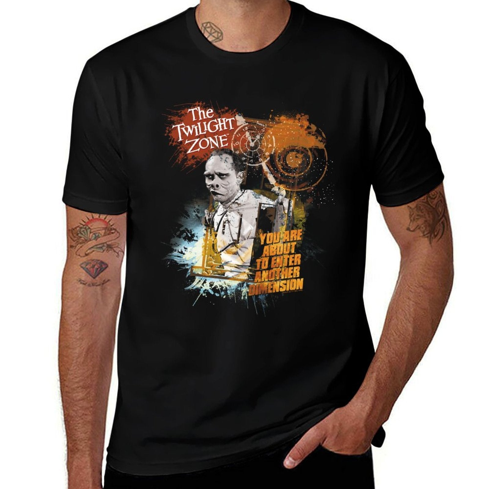 Twilight Zone Enter At Own Risk  Rolled Sleeves T-Shirt