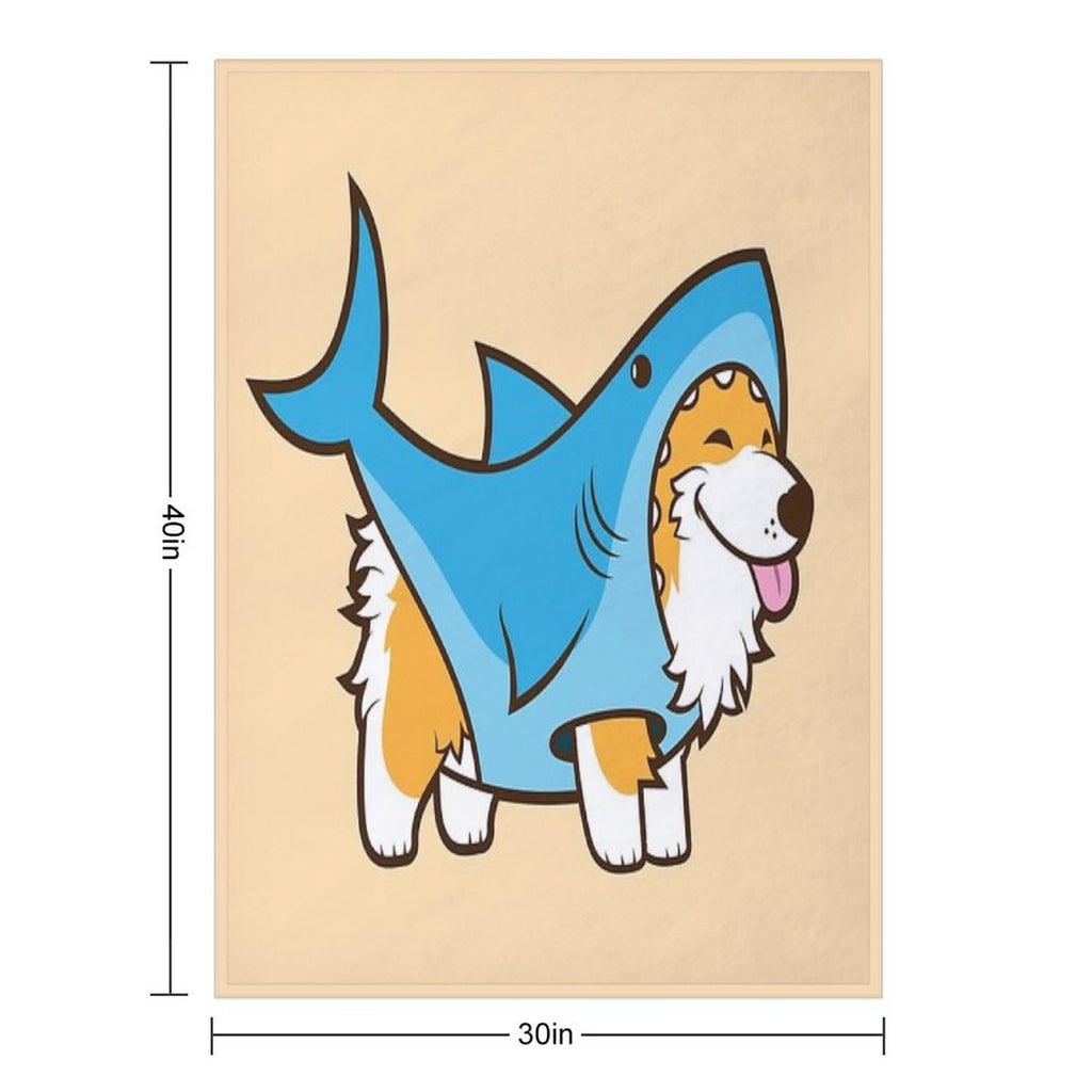 Corgi In A Shark Suit All-season Throw Blanket