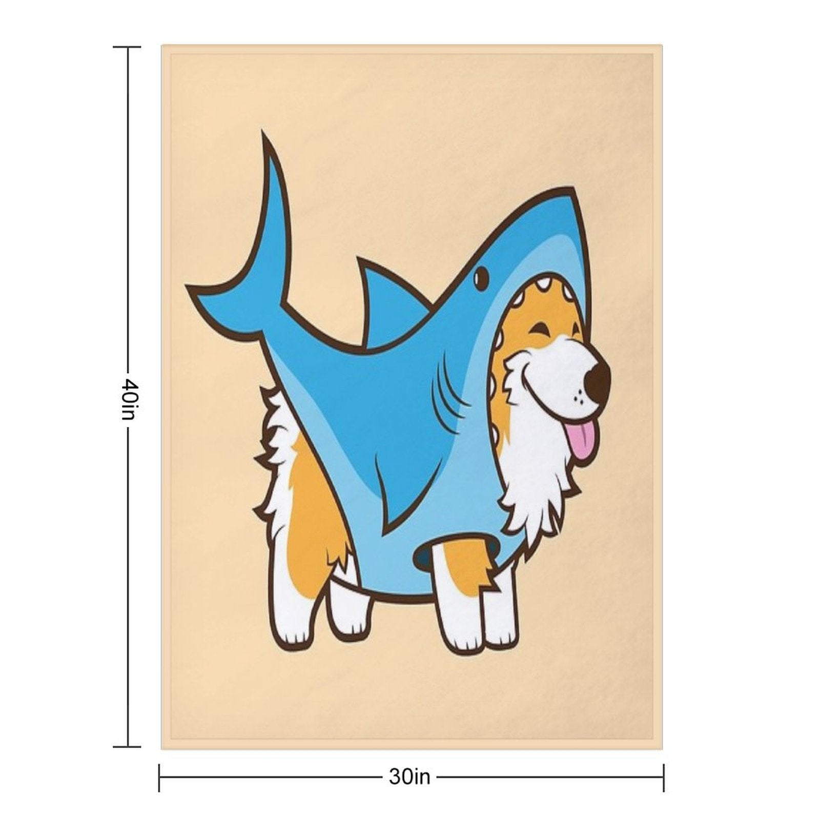 Corgi In A Shark Suit All-season Throw Blanket