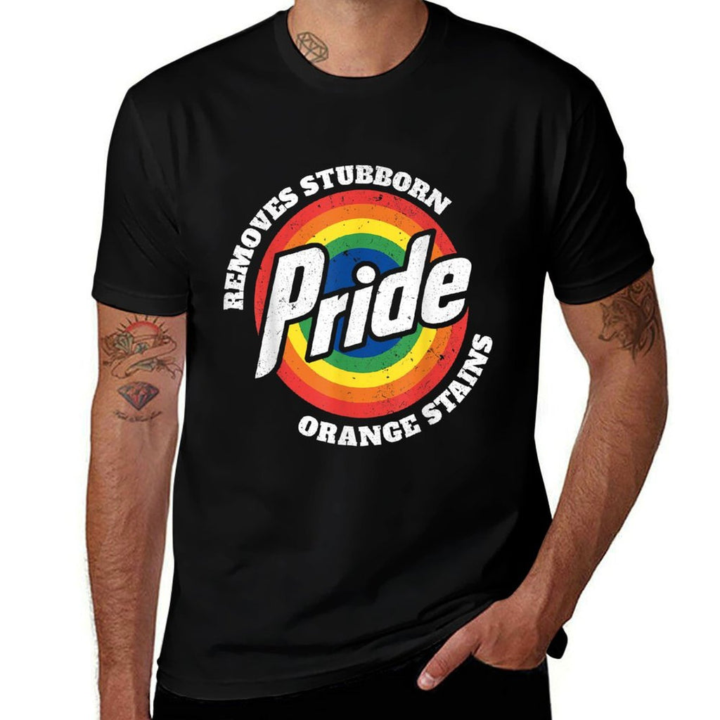 Pride Removes Stubborn Orange Stains Pride Month LGBTQ Gifts  Summer-ready Fabric T-Shirt