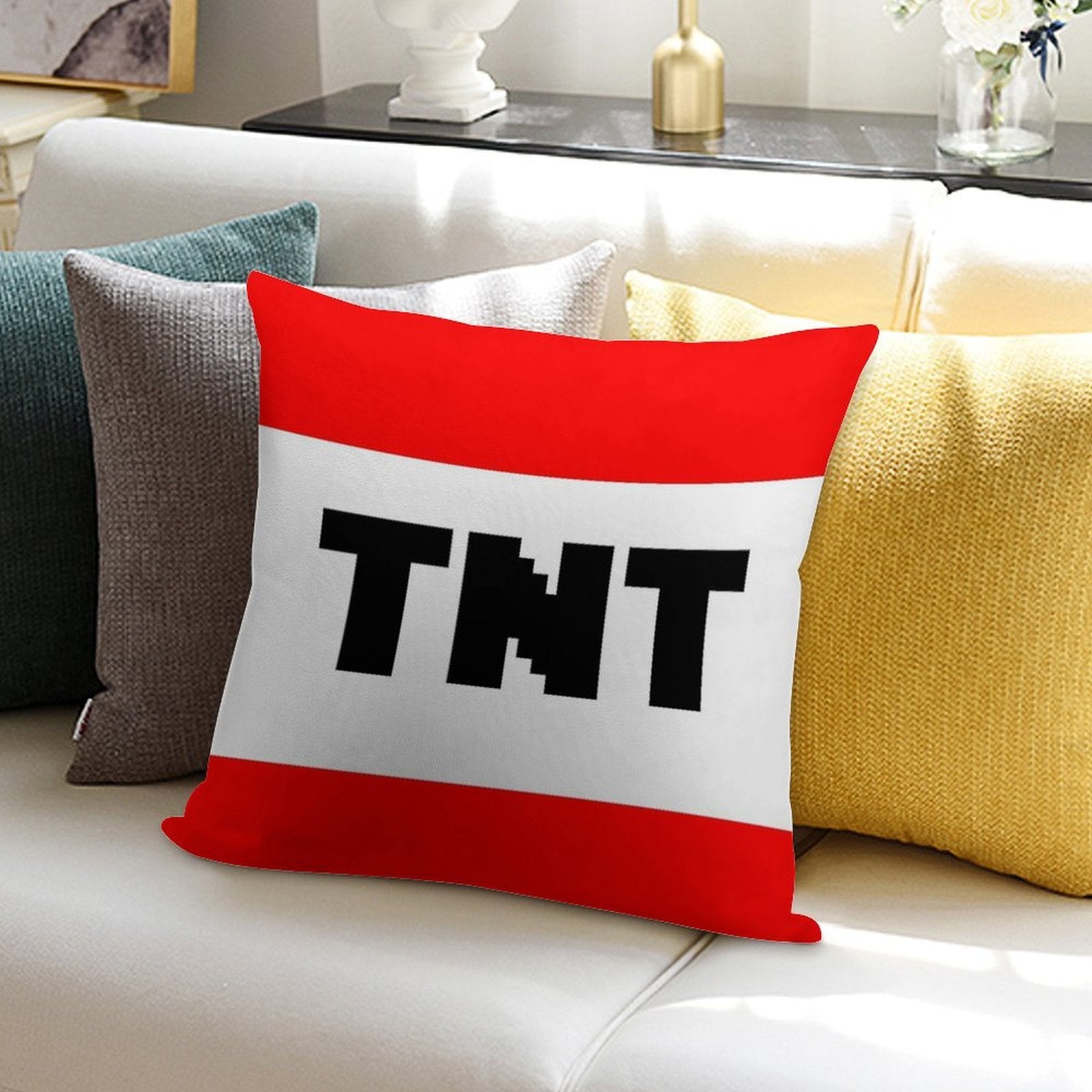 TNT Soft Short Plush Fabric Throw Pillow