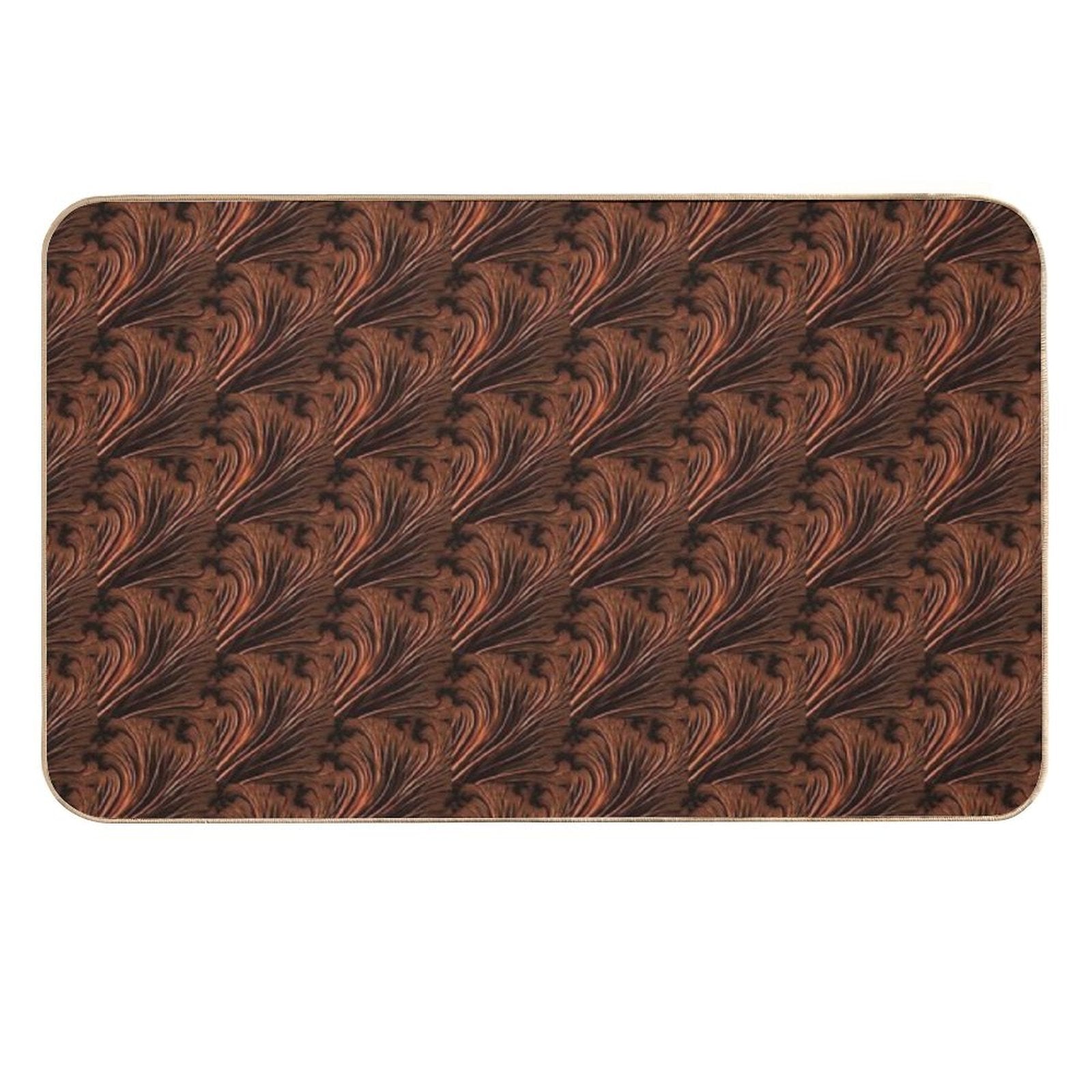 Copper Ostrich Feathers Collection  Absorbent Bath Mat