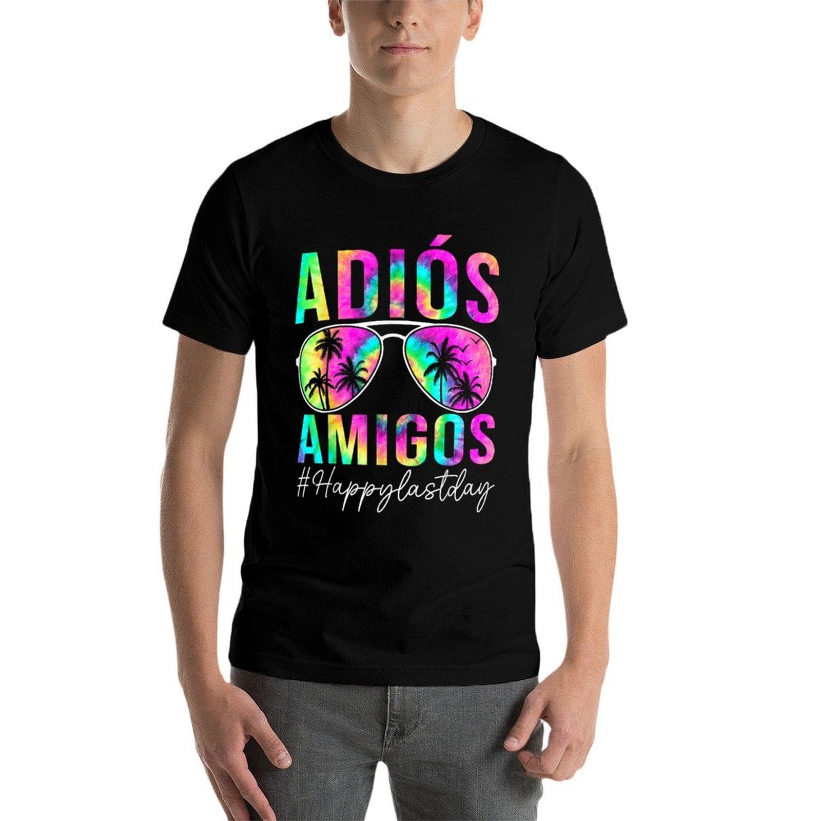 Adios Amigos Tie Dye Last Day of School Teacher Kids Spanish  Soft T-Shirt