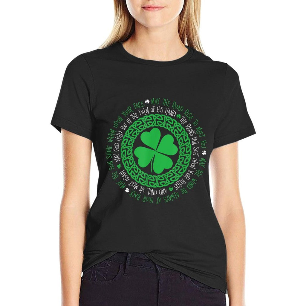 Irish Blessing Celtic Knot 4 Leaf Clover - St. Patrick's Day  Easy-care T-Shirt