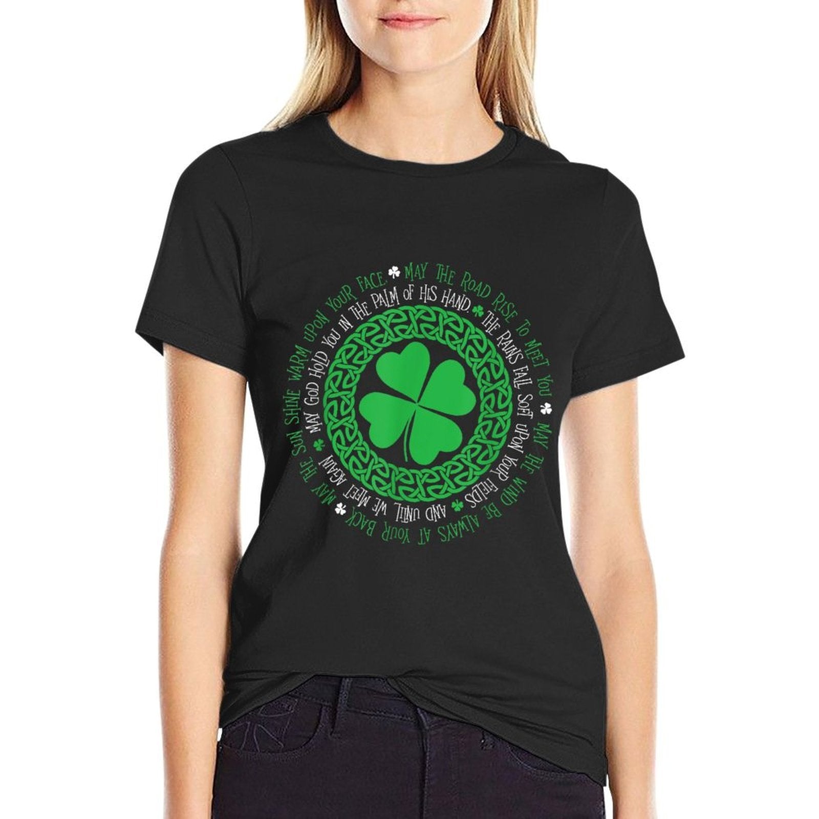 Irish Blessing Celtic Knot 4 Leaf Clover - St. Patrick's Day  Easy-care T-Shirt