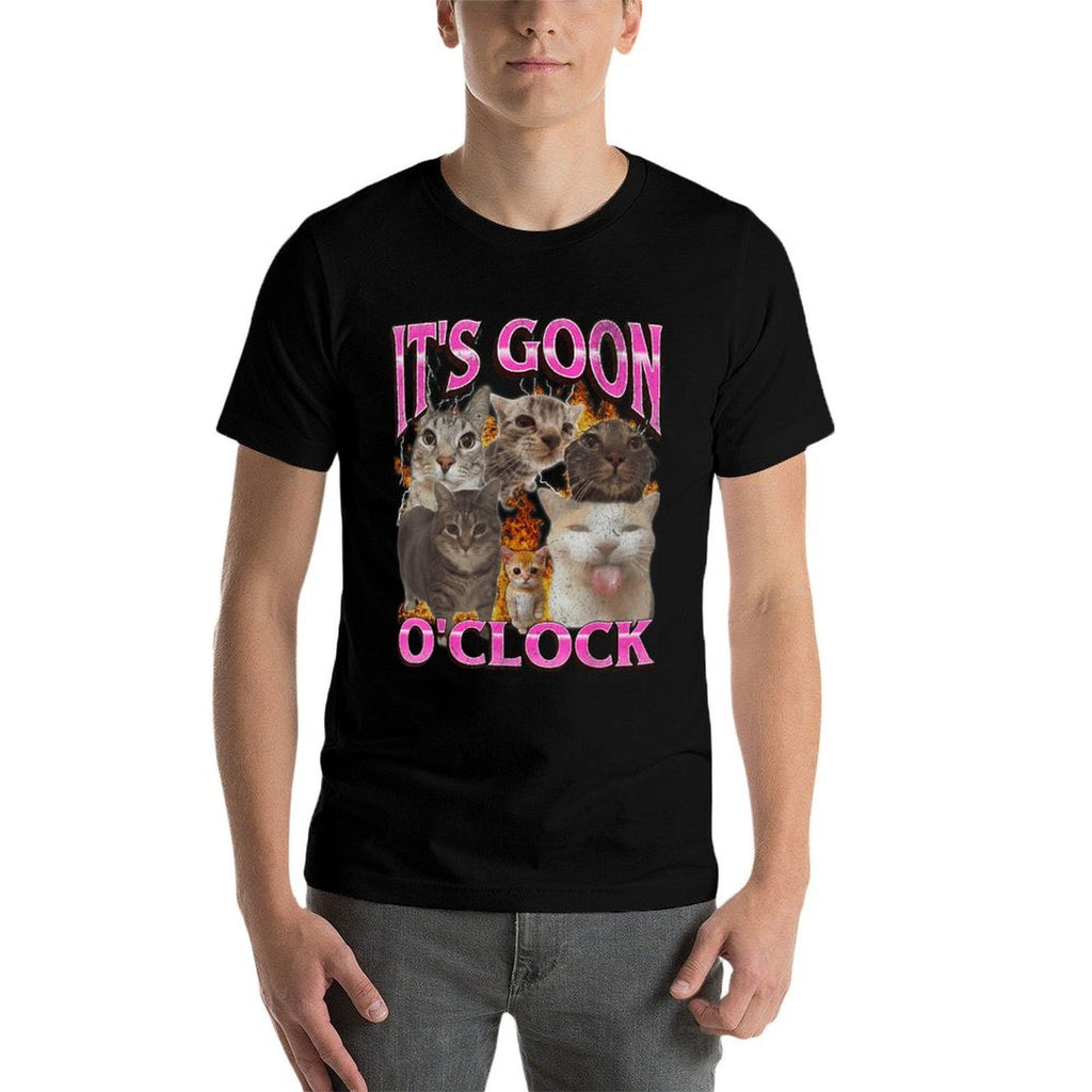 Gooning Oclock Funny Cat Meme Bootleg Graphic for Men Women  Tagless Design T-Shirt