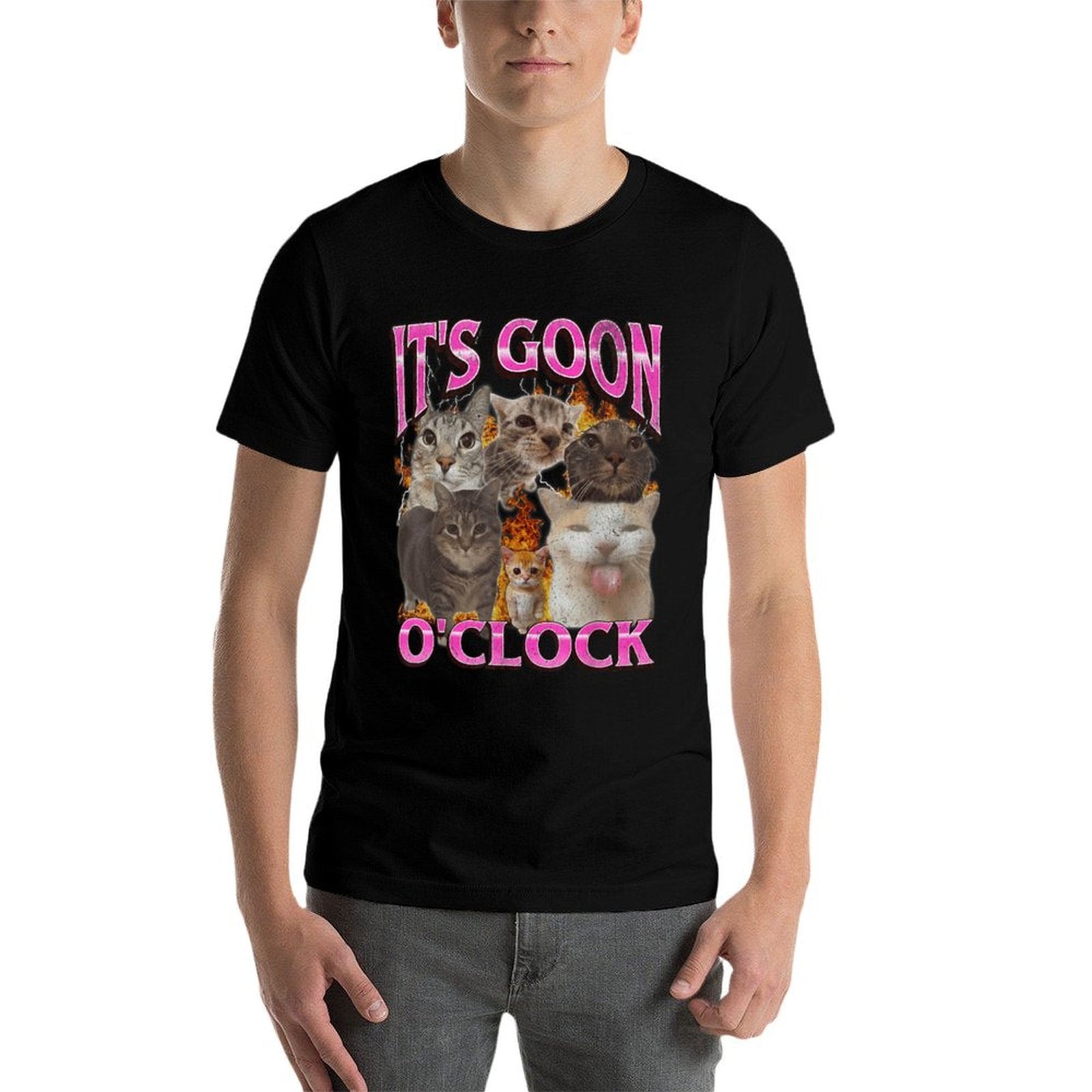 Gooning Oclock Funny Cat Meme Bootleg Graphic for Men Women  Tagless Design T-Shirt