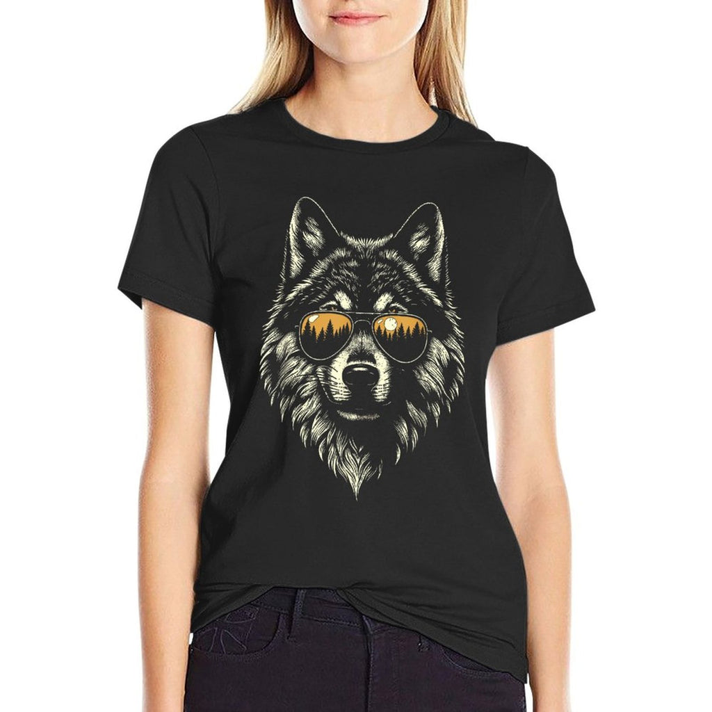 Funny Wolf Cool Rock And Roll Graphic Shades Forest  Affordable Price T-Shirt