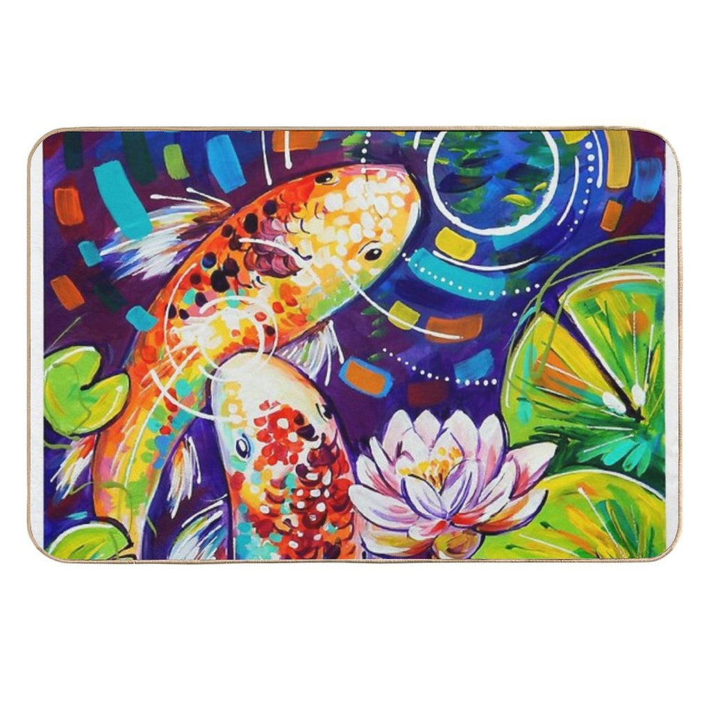 3 Koi Fish  Dirt-Trapping Bath Mat