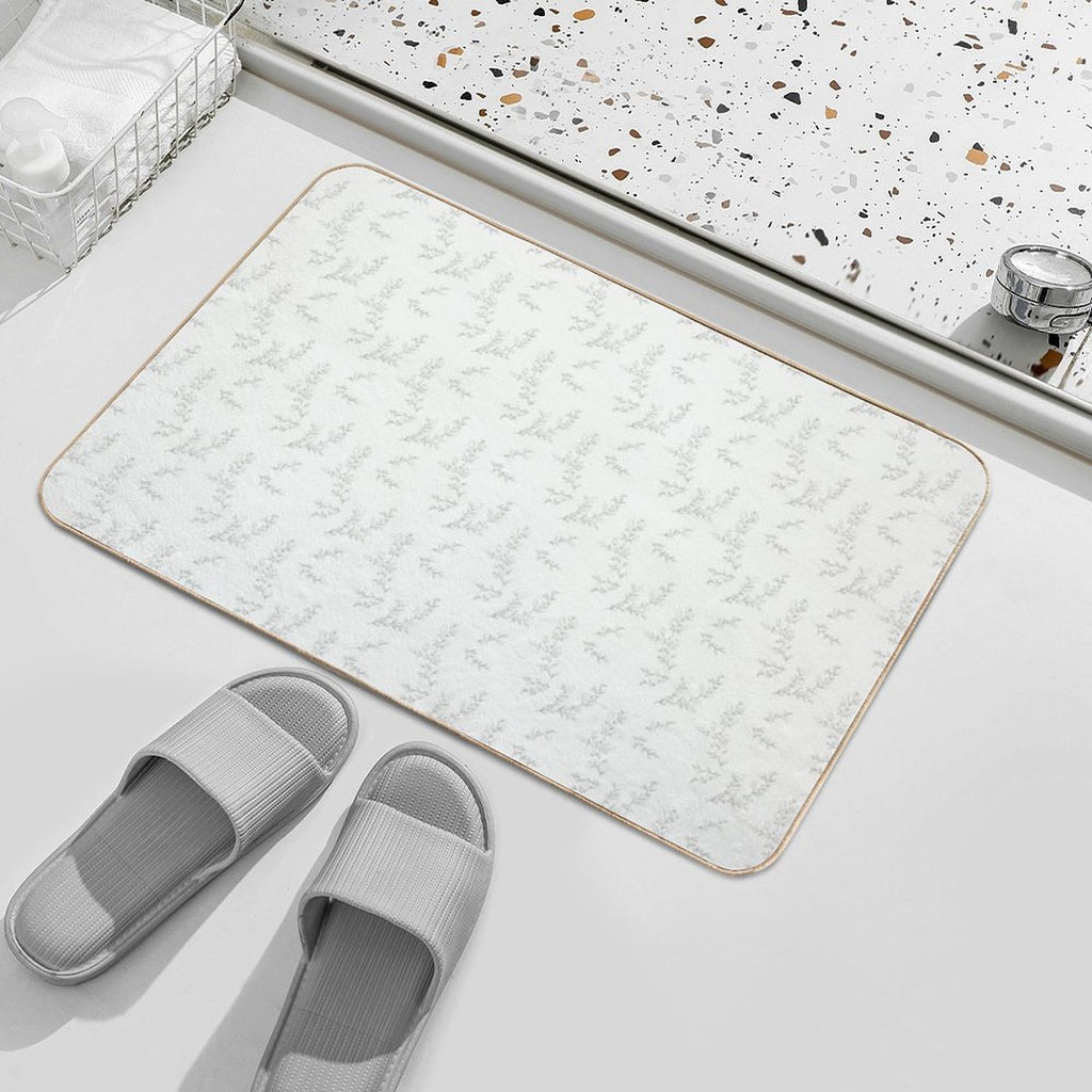 Minimalist Leaves Art  Toxin-Free Bath Mat