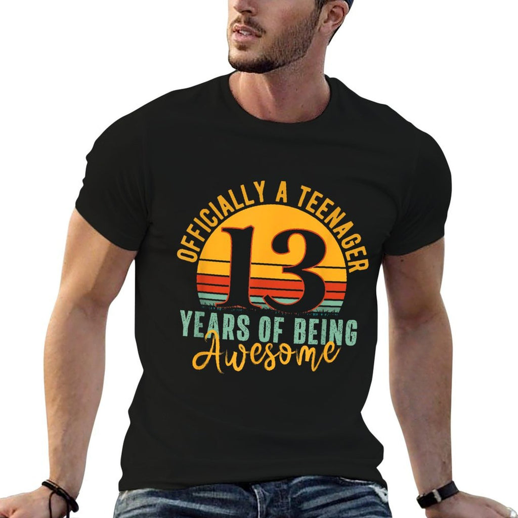 Officiallynager 13 Years Of Being Awesome 13th Birthday  Tagless Design T-Shirt