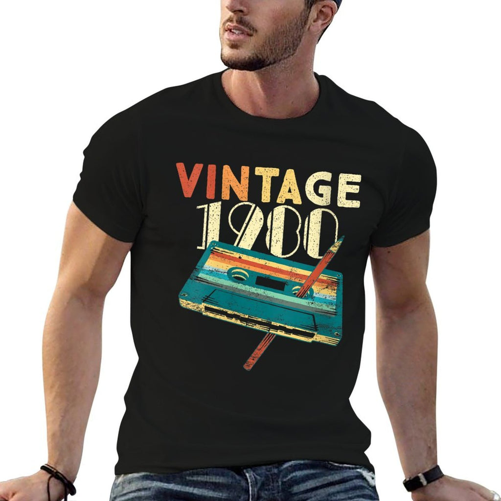 Womens Vintage 1980 Music Cassette 40th Birthday Gifts 40 Years Old  Affordable Price T-Shirt