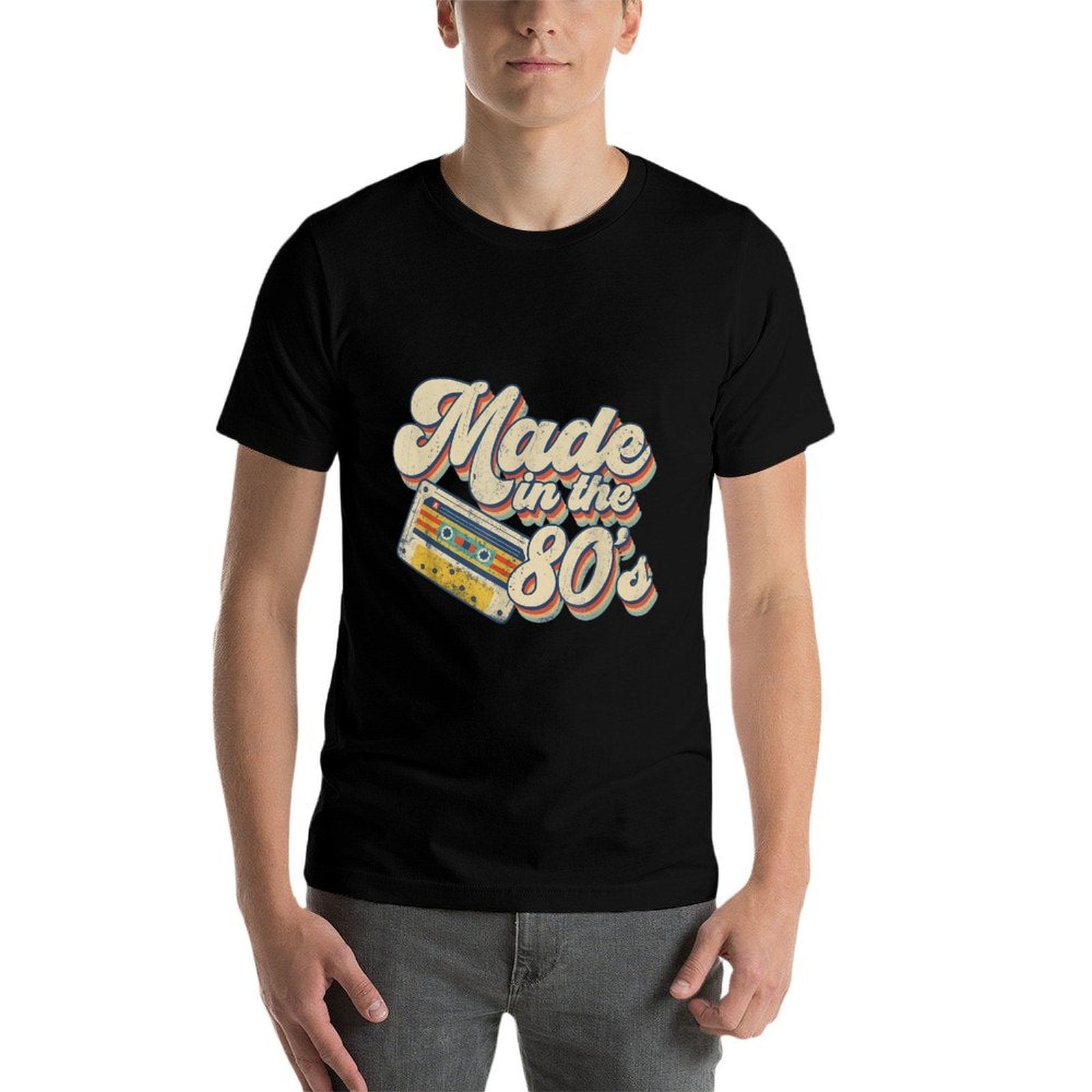 Made In The 80s Birthday Decorations Retro Sunset Cassette  Slim-fit Cut T-Shirt