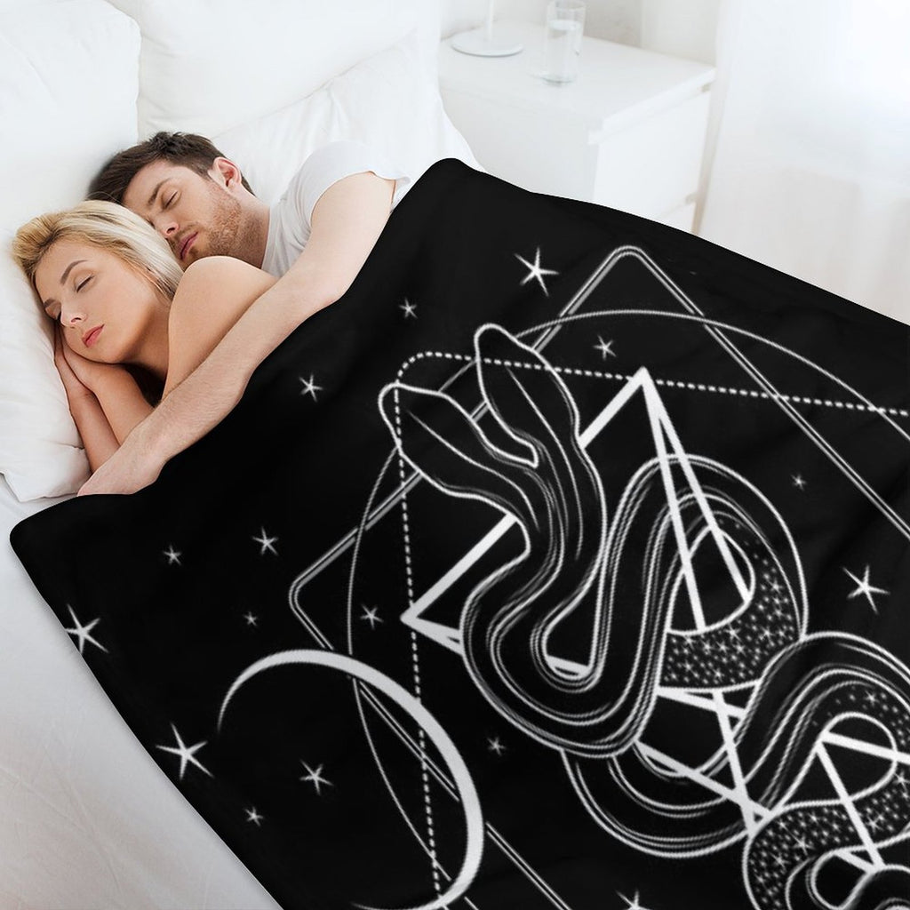 Two-headed Snake And The Sigil of Lucifer Multi-functional Throw Blanket