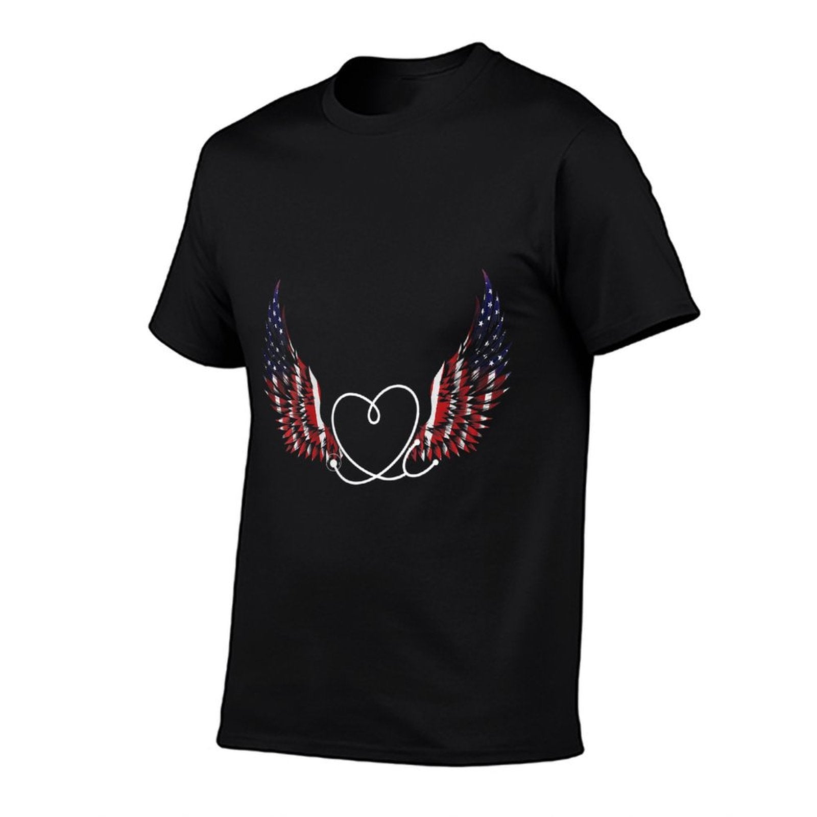 Womens Nurse Patriotic Stethoscope American Wings 4th Of July  Eco-friendly Material T-Shirt
