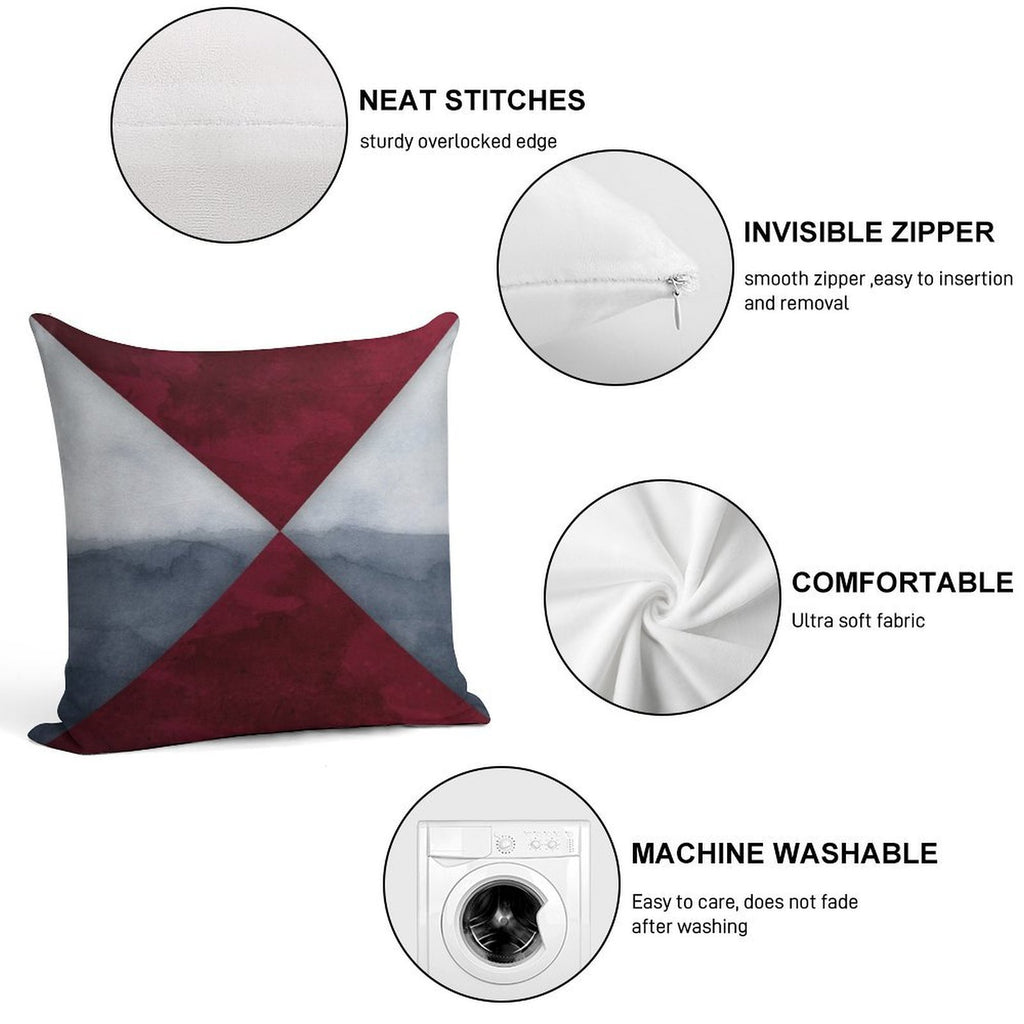 Maroon And Grey Soft Warmth Comfort Throw Pillow