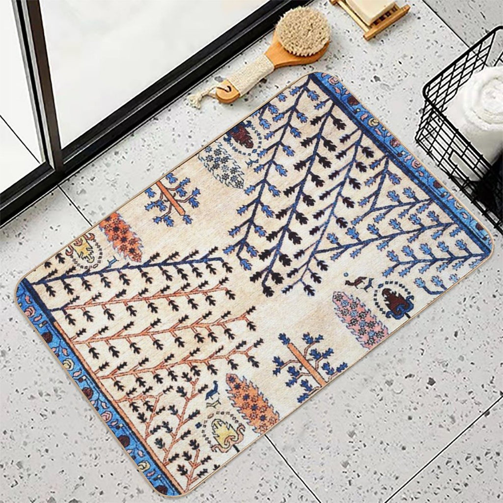 Floral Garden Persian Rug Print  Versatile Bath Mat