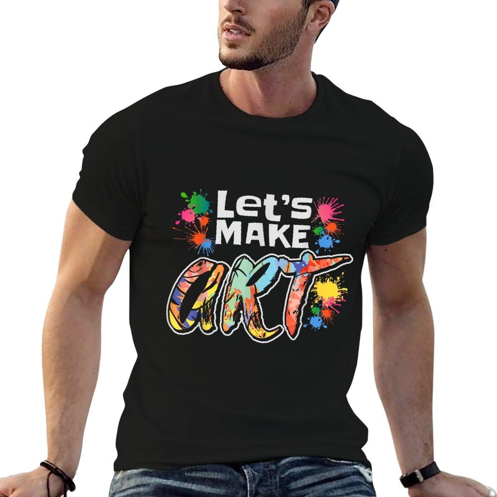 Lets Make Art Colerful Artists Design Painter Art Teacher Men Women Girls Kids  Breathable T-Shirt
