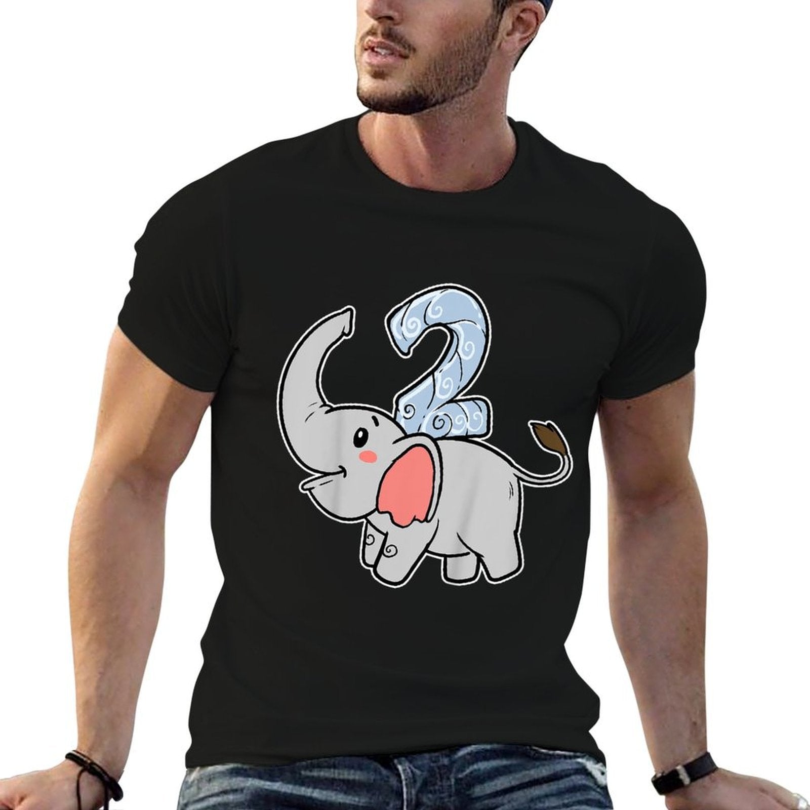 Kids Happy Birthday Party 2 Two Years Elephant Second Year Birth  Lightweight T-Shirt