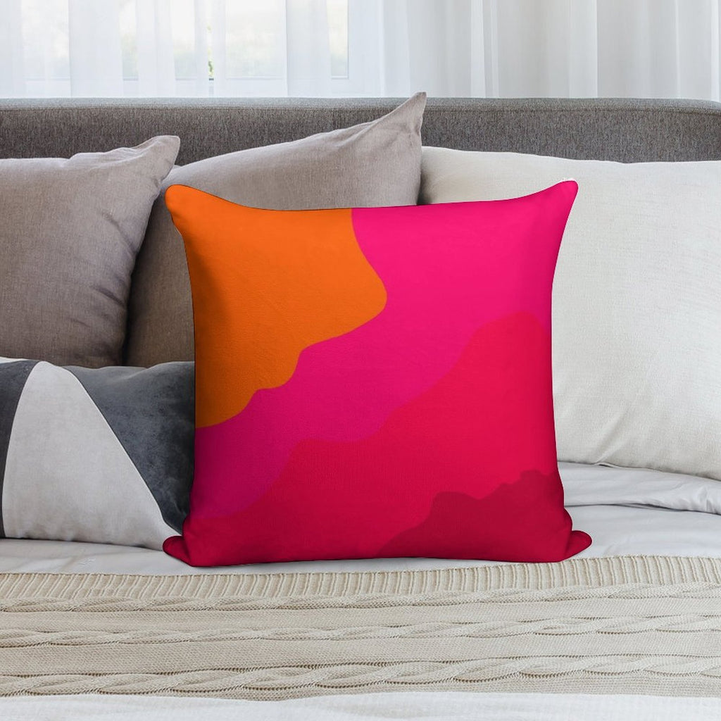 Hot Pink to Orange Soft High-Density Material Throw Pillow