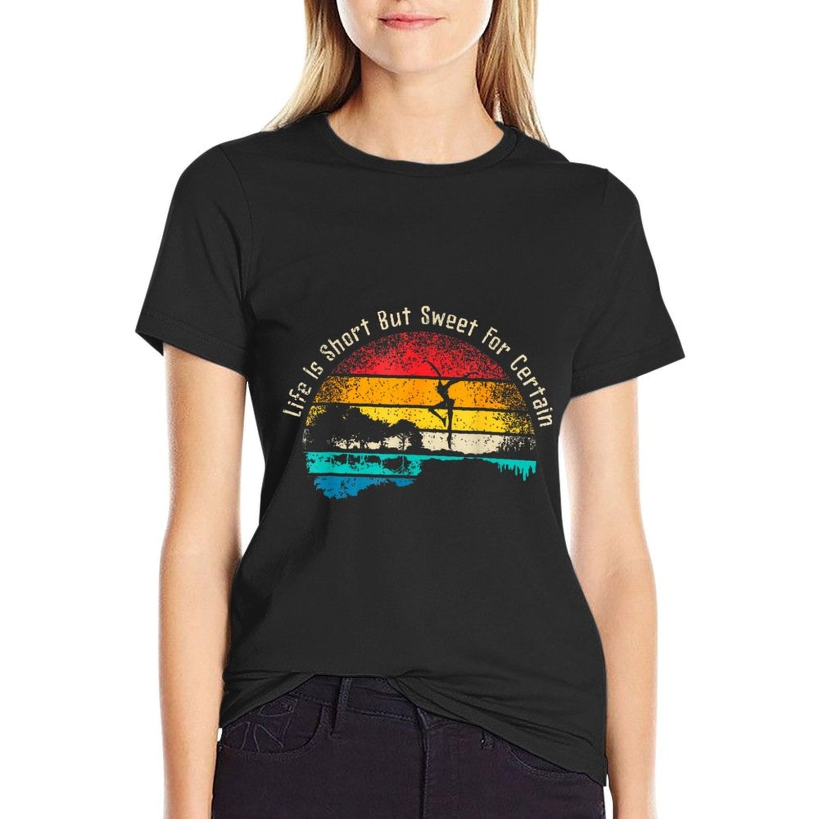 Life Is Short Guitar But Sweet For Certain  Trendy Pattern T-Shirt