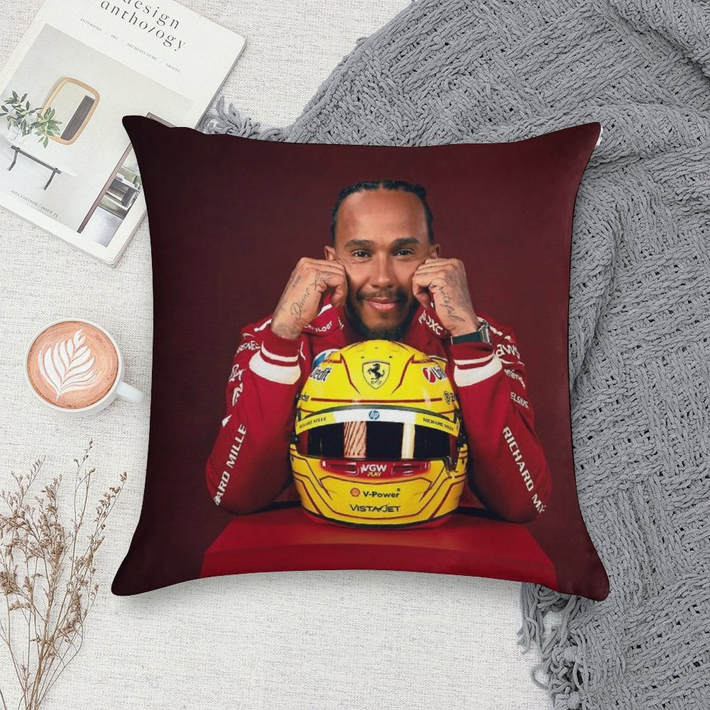 Lewis Hamilton -Scuderia Soft Hidden Zipper Throw Pillow